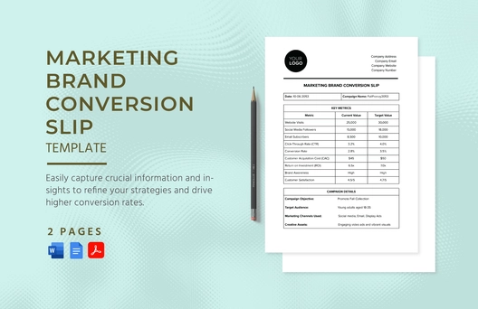 Marketing Brand Conversion Slip Template