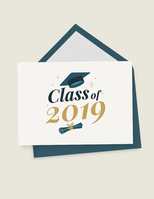 Graduation Postcard Invitation Template