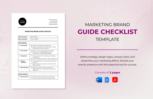 Marketing Brand Guide Checklist Template Marketing Brand Guide Checklist Template