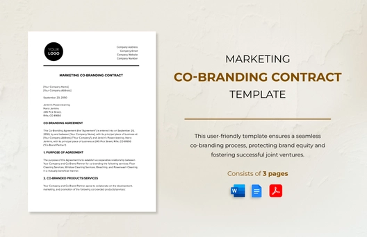 Marketing Co-branding Contract Template