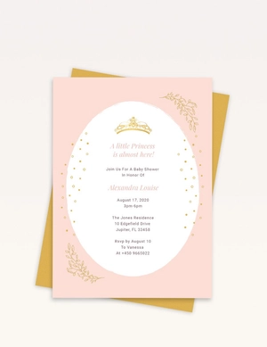 Princess Baby Shower Invitation Template