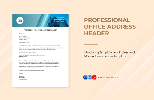 Professional Office Address Header
