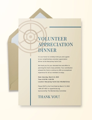 Volunteer Appreciation Dinner Invitation Template