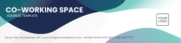 Free Co-working Space Address Header Template to Edit Online