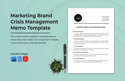 Marketing Brand Crisis Management Memo Template