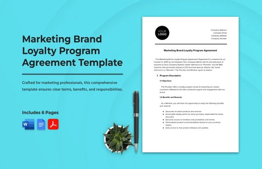 Marketing Brand Loyalty Program Agreement Template Marketing Brand Loyalty Program Agreement Template