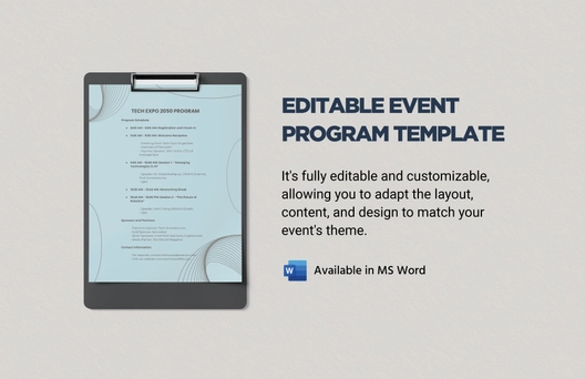 Editable Event Program Template