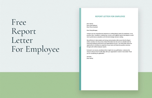 Report Letter For Employee