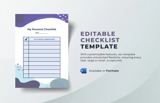 Editable Checklist Template
