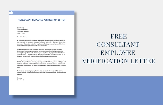 Consultant Employee Verification Letter