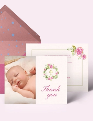 Baptism Thank You Card Template