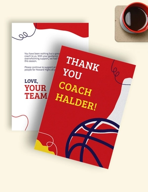 Basketball Thank You Card Template