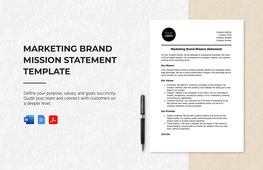 Marketing Brand Mission Statement Template