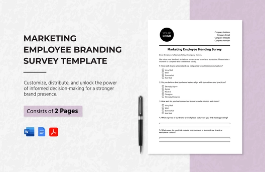 Marketing Employee Branding Survey Template