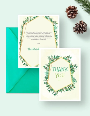 Christening Thank You Card Template