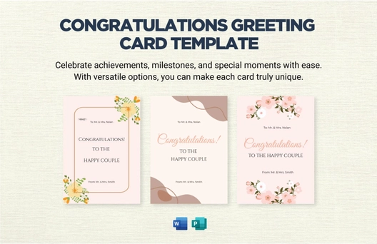 Congratulations Greeting Card Template