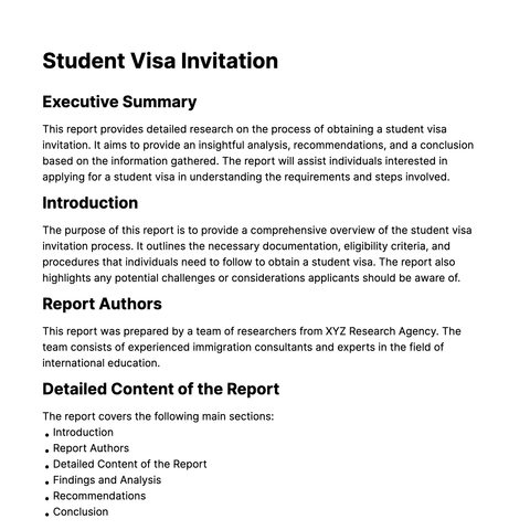 Free Student Visa Invitation Letter  Template to Edit Online