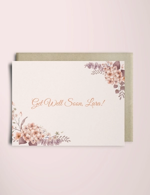 Floral Get Well Soon Card Template