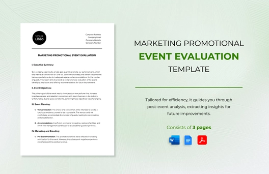 Marketing Promotional Event Evaluation Template Marketing Promotional Event Evaluation Template