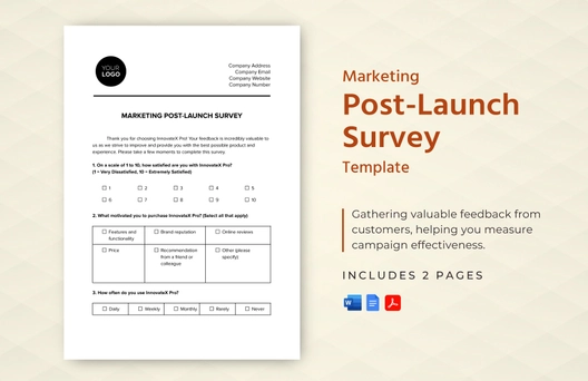 Marketing Post-Launch Survey Template Marketing Post-Launch Survey Template