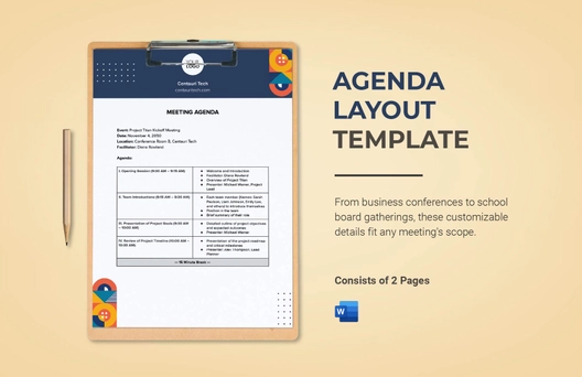 Agenda Layout Template