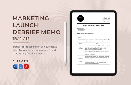 Marketing Launch Debrief Memo Template