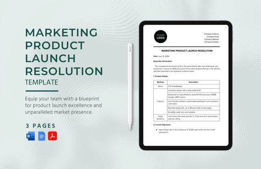 Marketing Product Launch Resolution Template