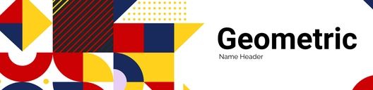 Free Geometric Name Header Template to Edit Online