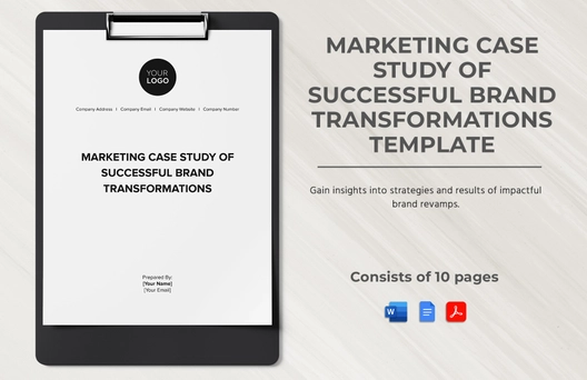 Marketing Case Study of Successful Brand Transformations Template