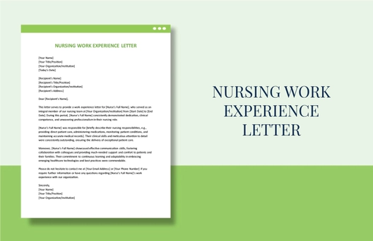 Nursing Work Experience Letter
