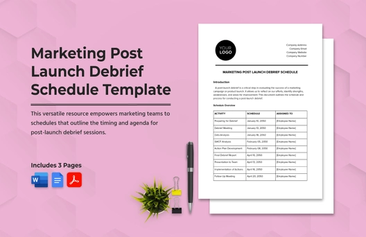 Marketing Post Launch Debrief Schedule Template Marketing Post Launch Debrief Schedule Template