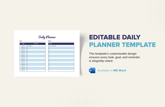 Editable Daily Planner Template