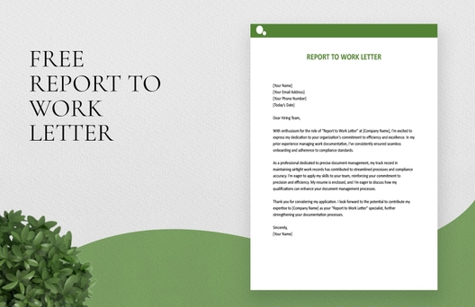 Report To Work Letter