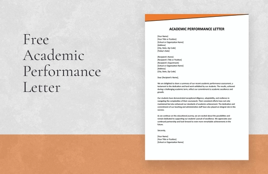 Academic Performance Letter Academic Performance Letter