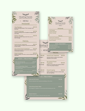 Service Menu Template