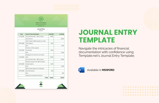Journal Entry Template Journal Entry Template