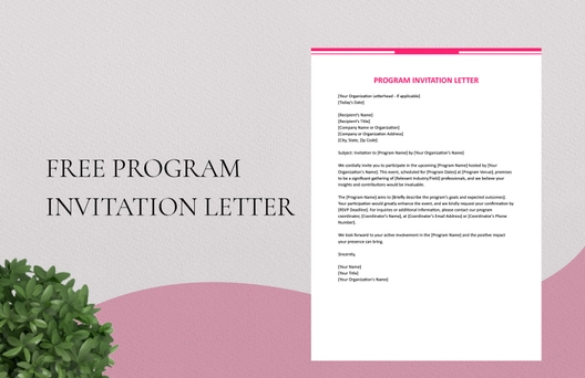 Program Invitation Letter Program Invitation Letter