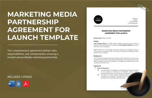 Marketing Media Partnership Agreement for Launch Template
