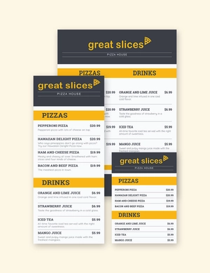 Pizza Table Menu Template
