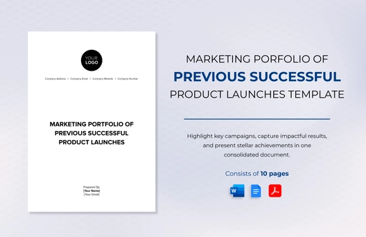 Marketing Portfolio of Previous Successful Product Launches Template