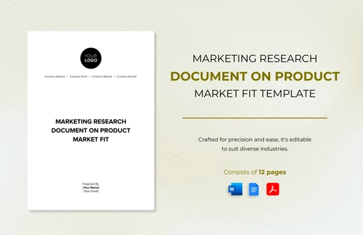 Marketing Research Document on Product Market Fit Template