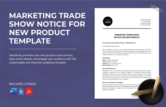 Marketing Trade Show Notice for New Product Template