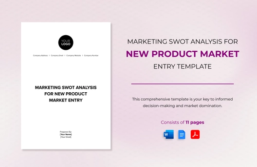 Marketing SWOT Analysis for New Product Market Entry Template