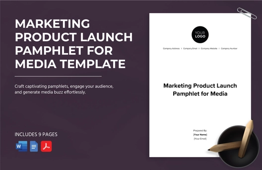 Marketing Product Launch Pamphlet for Media Template