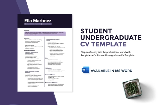 Student Undergraduate CV Template Student Undergraduate CV Template