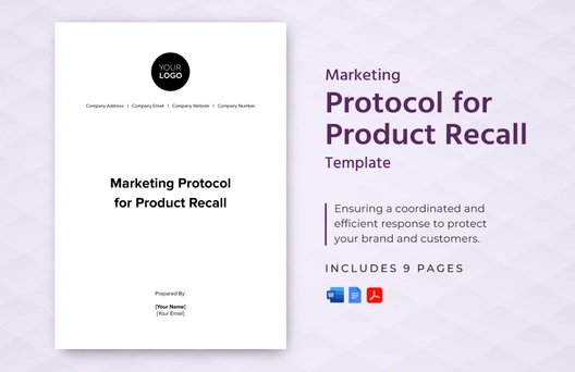Marketing Protocol for Product Recall Template