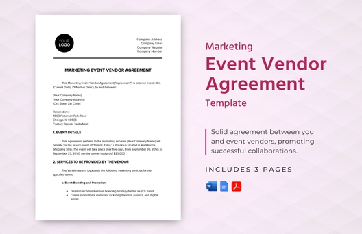 Marketing Event Vendor Agreement Template