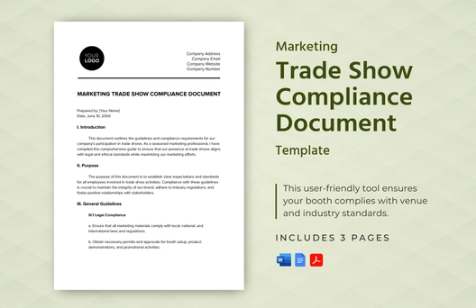 Marketing Trade Show Compliance Document Template