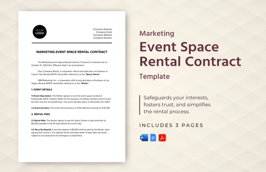 Marketing Event Space Rental Contract Template