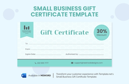 Small Business Gift Certificate Template
